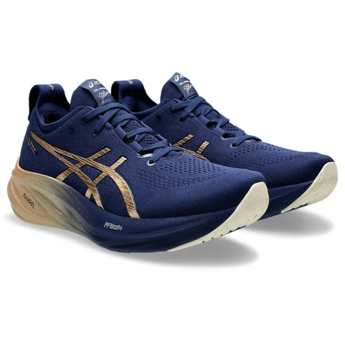 Baskets Gel-Nimbus 26 « Navy Silver Gold »