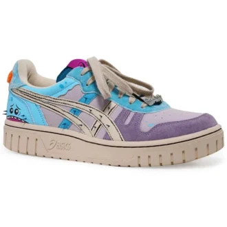 Baskets unisexes Rick and Morty x Asics Court-MZ Bleu/Violet