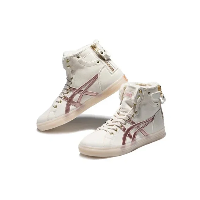 Chaussures de basket-ball Double Clutch Fleece Retro High Board, blanc lait/doré