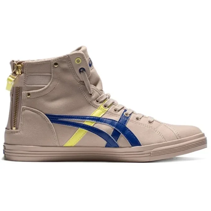 Chaussures de basket-ball hautes en molleton marron clair/bleu Double Clutch