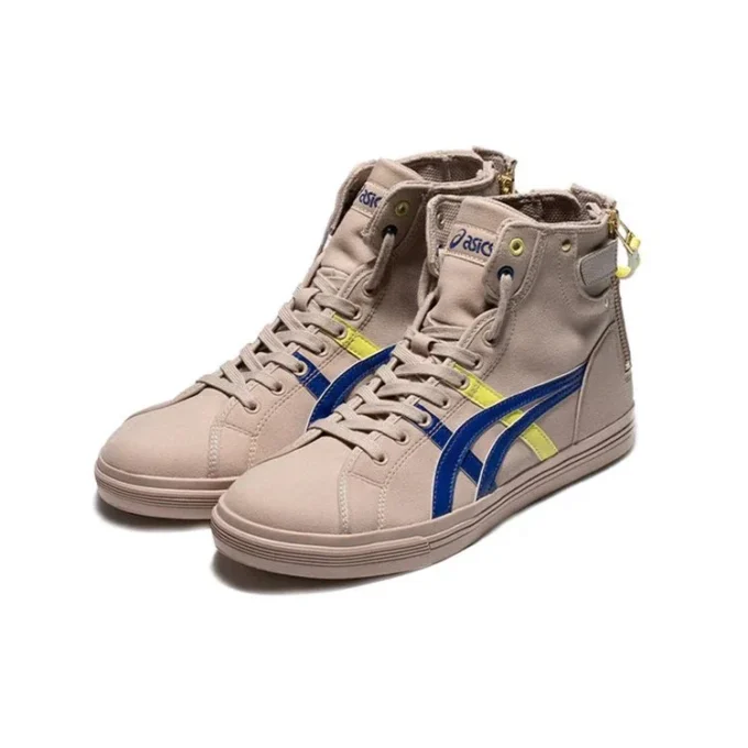 Chaussures de basket-ball hautes en molleton marron clair/bleu Double Clutch