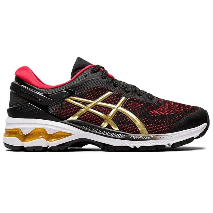 Gel-Kayano 26 « Noir Rouge Or »