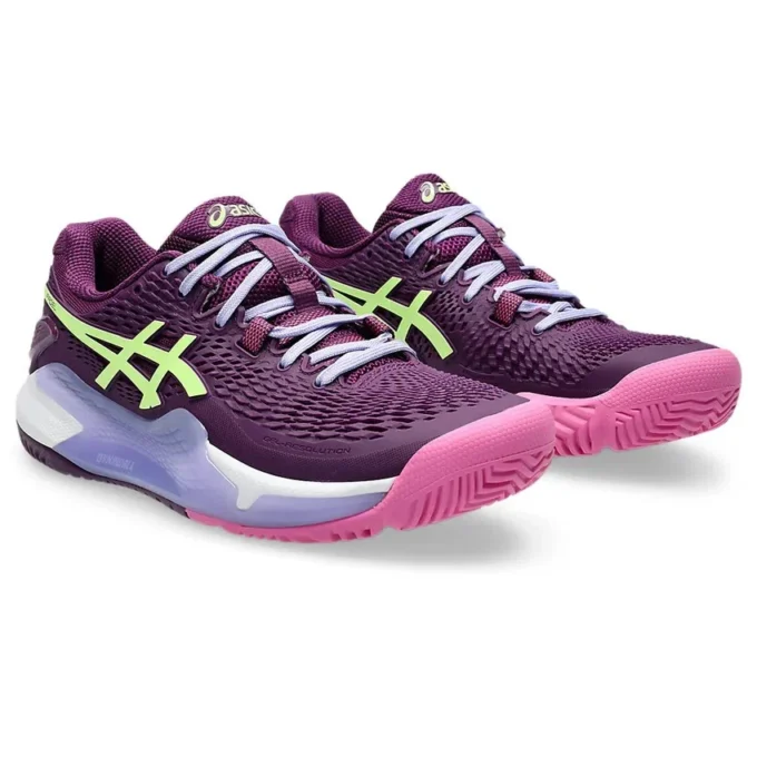 GEL-Resolution 9 Padel « Deep Mauve Lime Green »