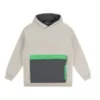 Sweat à capuche Sherpa color block « Beige »