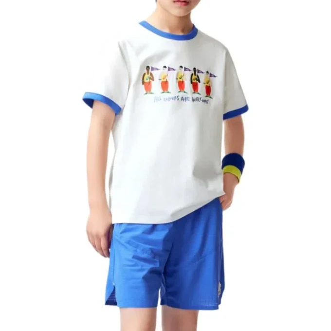T-shirt imprimé décontracté « White Blue »