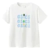 T-shirt à logo sur trois rangées « White Blue »