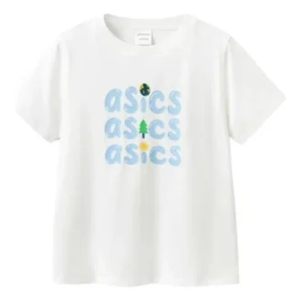 T-shirt à logo sur trois rangées « White Blue »