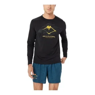 T-shirt à manches longues avec logo Fujitrail « Noir Jaune »