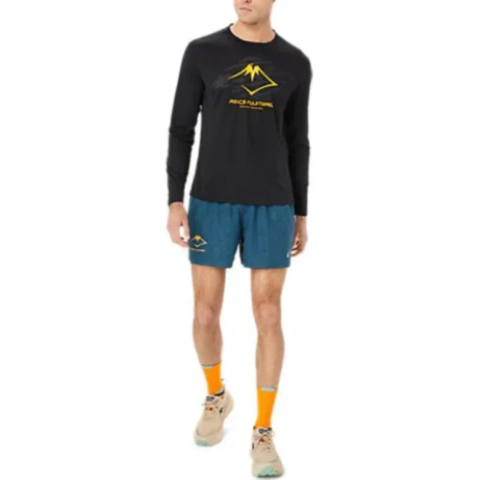 T-shirt à manches longues avec logo Fujitrail « Noir Jaune »